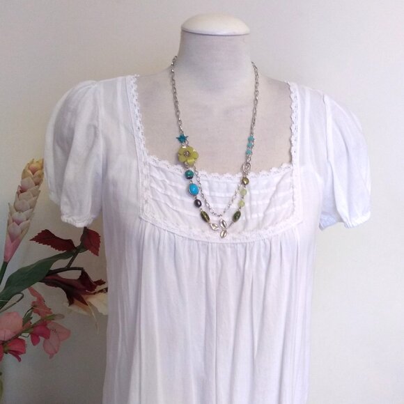 Vintage NEW Andante Handmade Teal Blue Green Beads Silver Necklace & Earrings - Picture 4 of 9